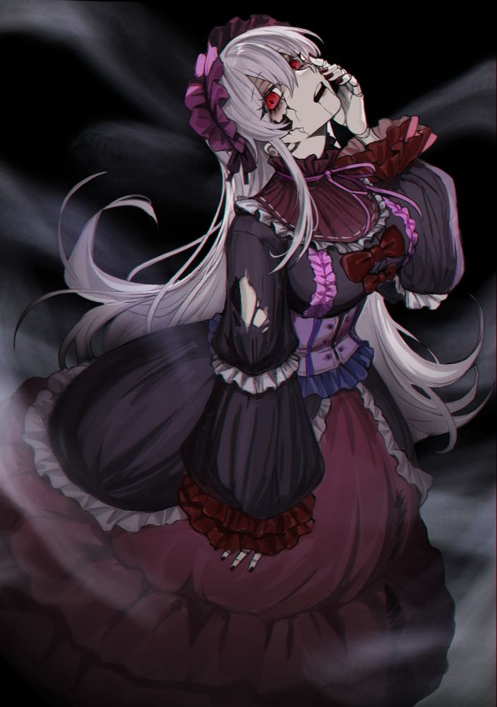 Porcelainmaid aura farming with an uptilt head looking annoyed