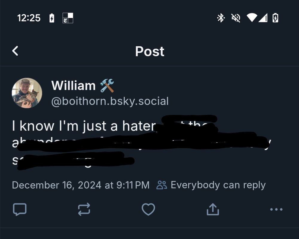 William is in fact, just a hater 