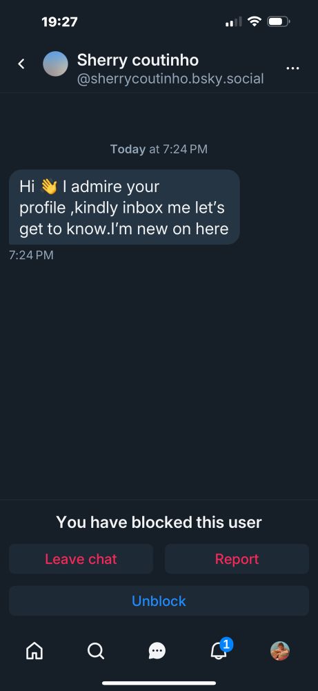 A screenshot of a DM from someone I do not know. Fucks same. 