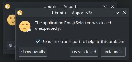 🙂The application Emoji Selector has closed unexpectedly
