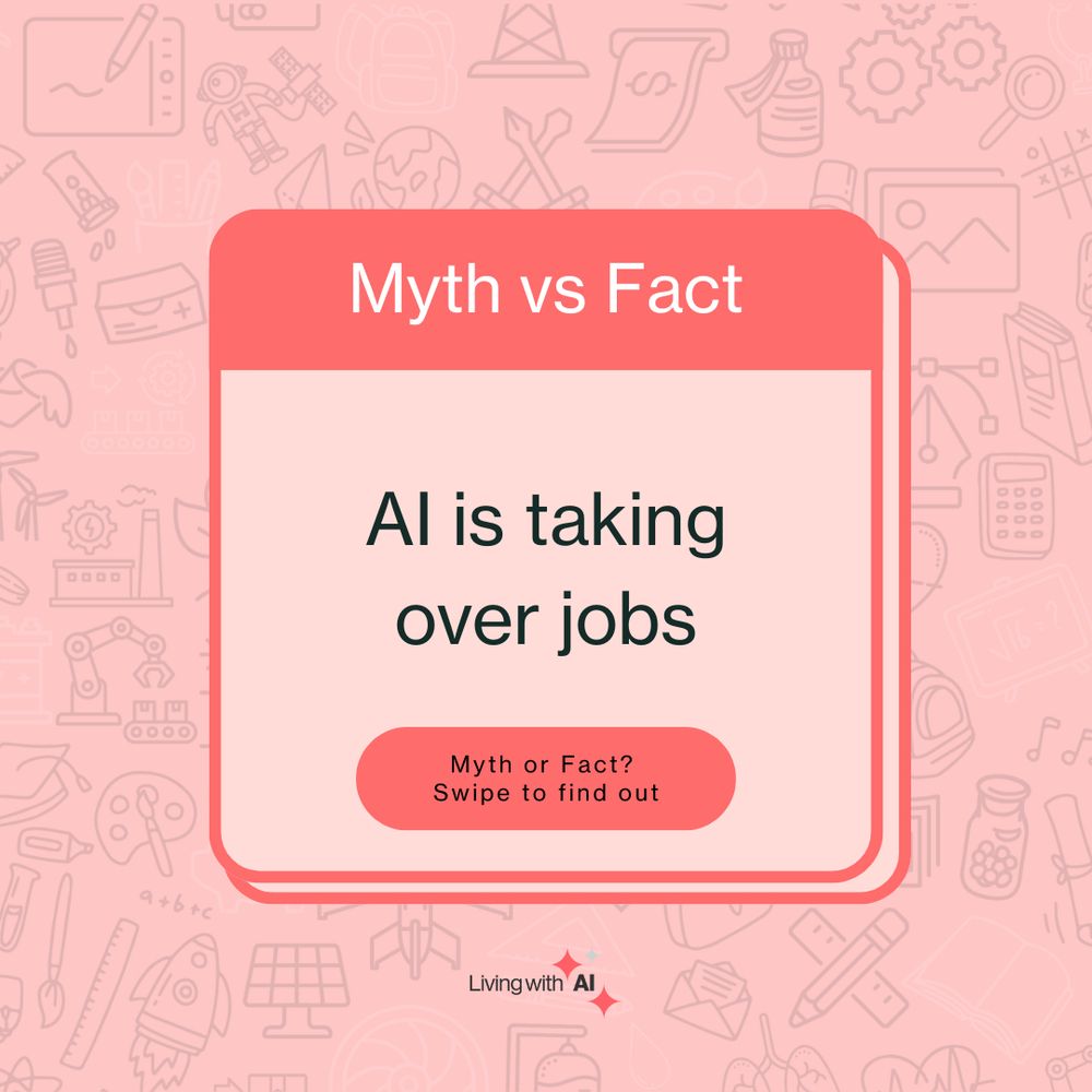 myth vs fact. AI is taking over jobs. myth or fact, swipe to find out