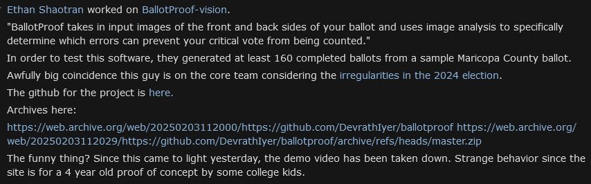 Screenshot of Reddit post containing information regarding current events and those actors involved