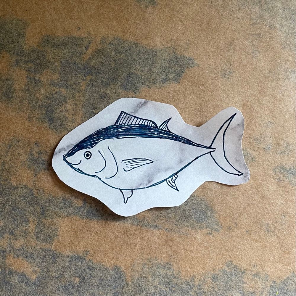 a scribble of a tuna fish