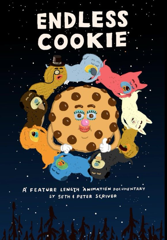 Movie poster for the animated movie called endless cookie. 