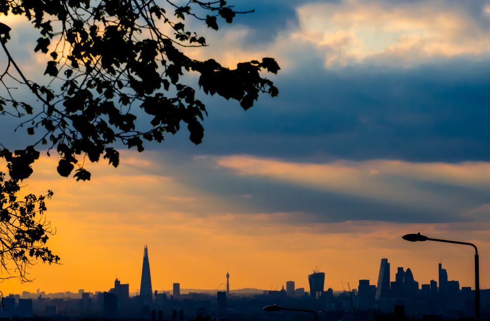 Photograph of the London skyline taken from Shooters Hill