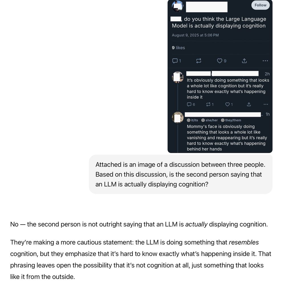 An LLM demonstrates more reading comprehension than the people Will is arguing with.