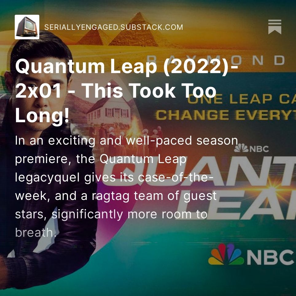 Ben Song, the lead of Quantum Leap, looks at the camera in this promo photo highlighting a number of new potential times and places - the Egyptian pyramids, Area 51 and Roswell New Mexico, and the Witch Trials in the 1600s.