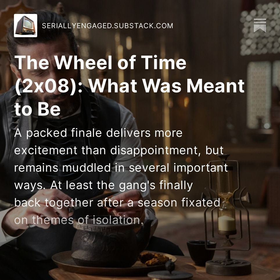 A man in dark clothing, Ishamael, the villain of Wheel of Time season 2, stares pensively at a teapot.