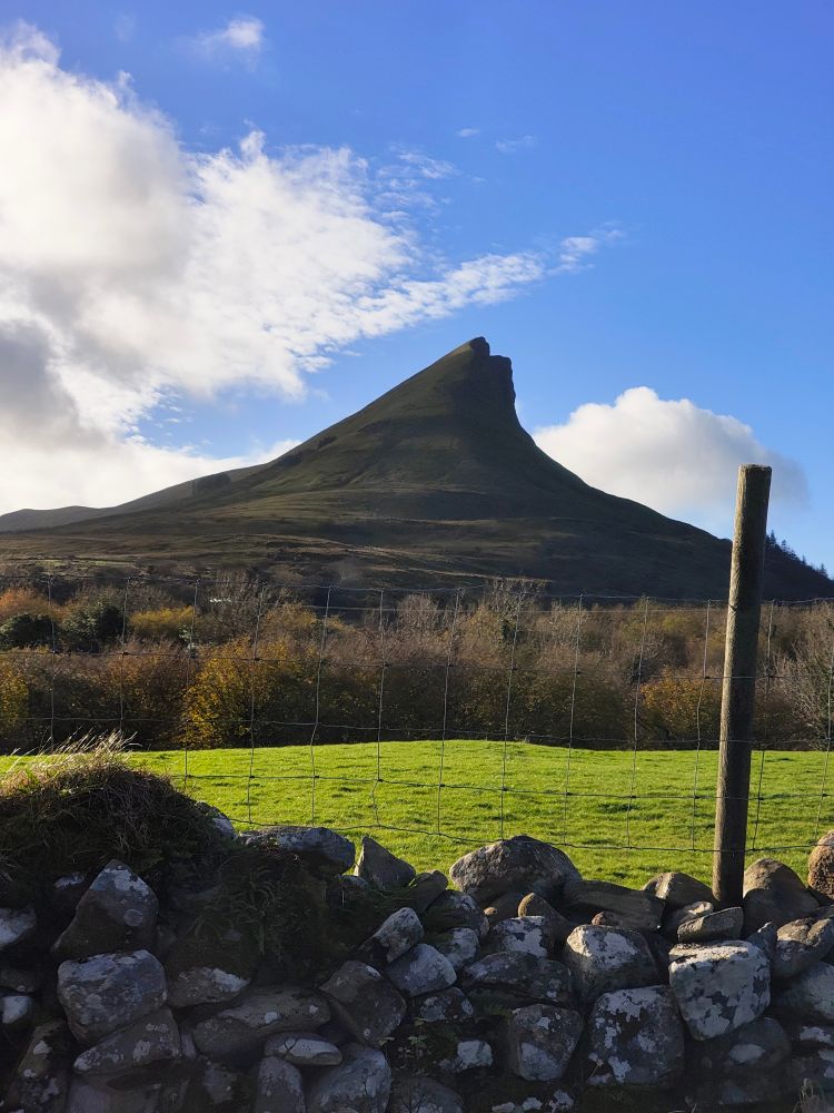 Edge of Ben bulben, blue skies 