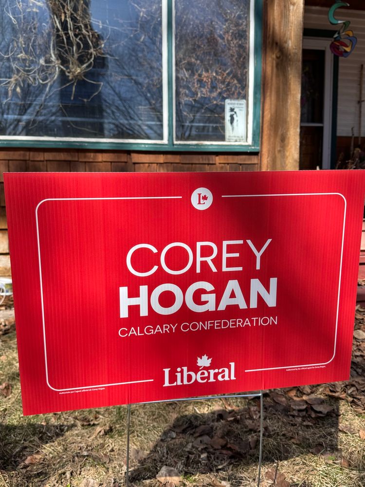Corey Hogan Liberal sign in front of a house
