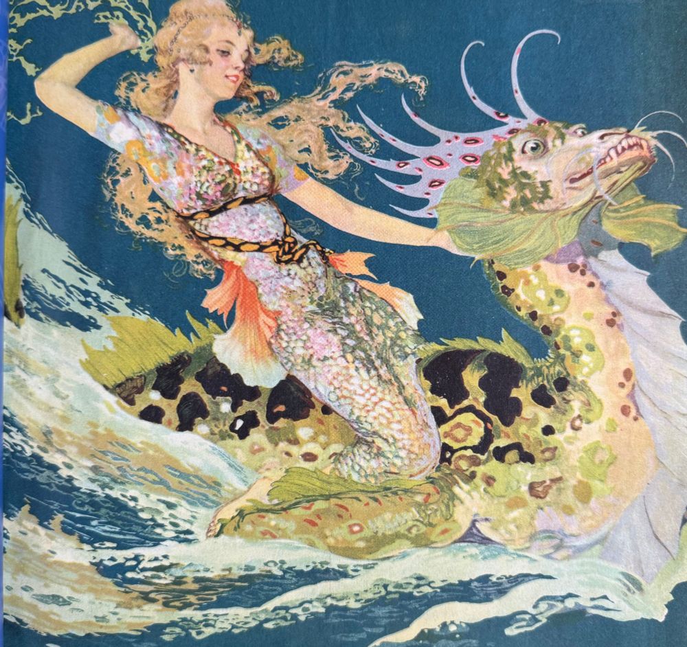 Fantasy picture of woman and dragon