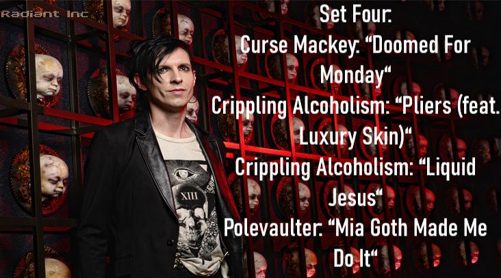 Curse Mackey: “Doomed For Monday“
Crippling Alcoholism: “Pliers (feat. Luxury Skin)“
Crippling Alcoholism: “Liquid Jesus“
Polevaulter: “Mia Goth Made Me Do It“