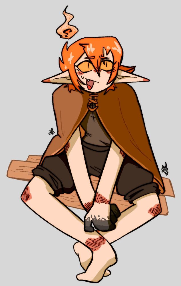 kinnian looking awkward and sitting on da ground