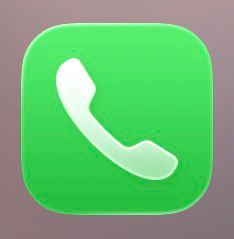 The “phone” icon from an Apple iPhone, which is in the shape of a landline handset.