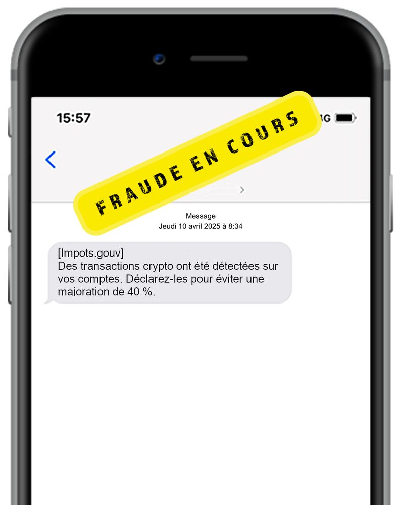 ⚠️ Campagne de SMS frauduleux Attention ! Actuellement, des SMS circulent avec le contenu frauduleux suivant : « [Impots. gouv] Des transactions crypto ont été détectées sur vos comptes. Déclarez-les pour éviter une majoration de 40 % ». Ne répondez pas à ces messages. ⚠️
#Arnaque #SMS #Impôts #Crypto