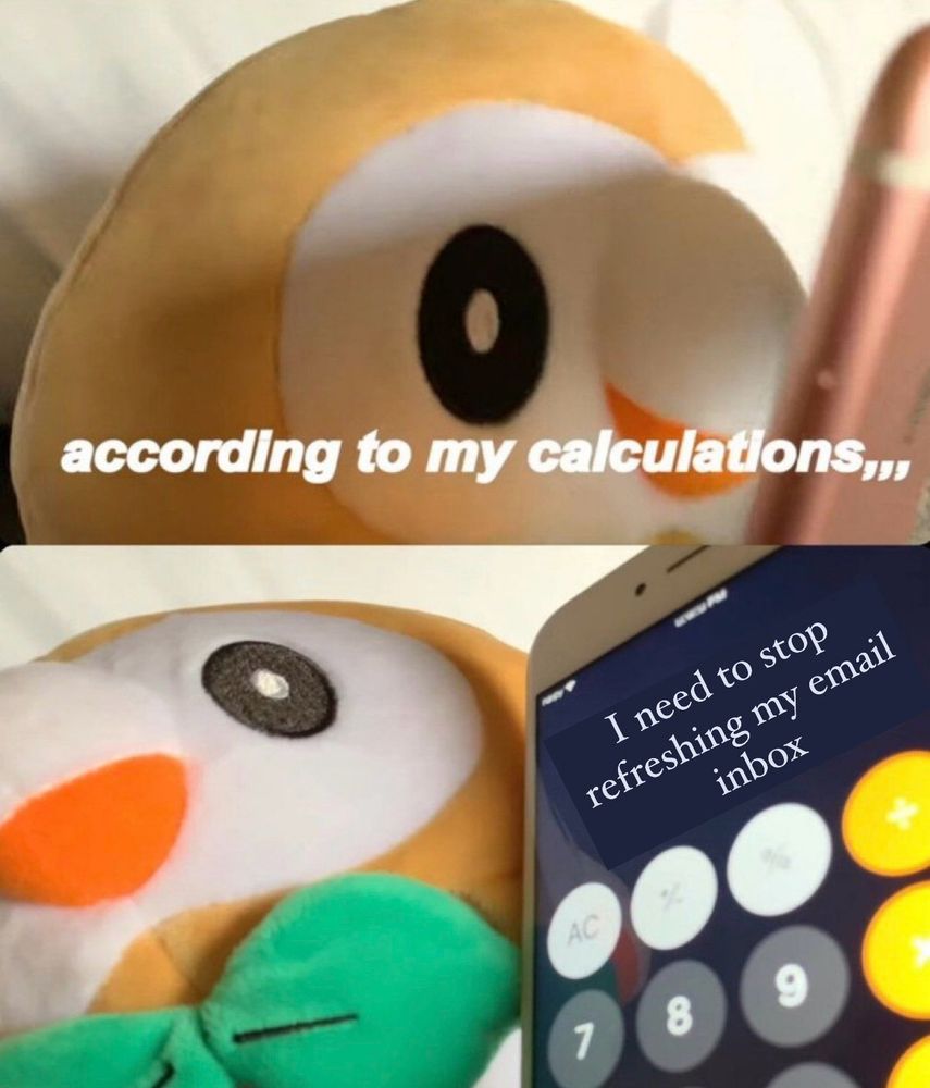 Cartoon owl holding calculator app with the text