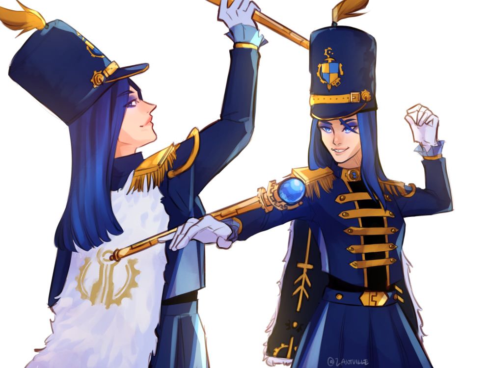 Band Majorette Caitlyn Kiramman

Modern high school AU

She's wearing a navy blue band majorette uniform with golden accents
