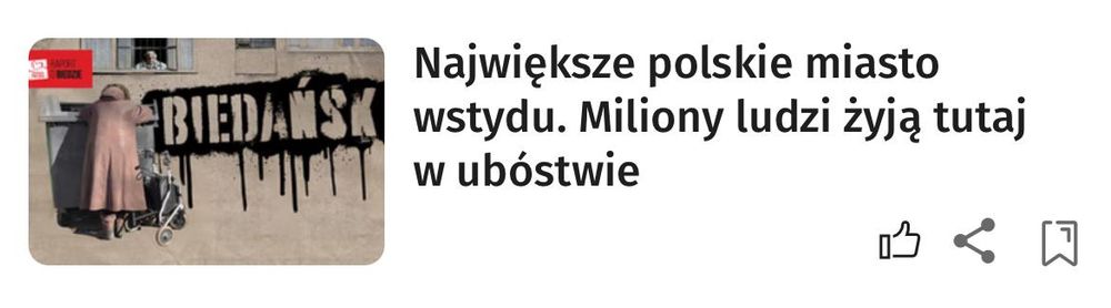 Tytuł artykułu: Najwieksze polskie miasto wstydu. Miliony ludzi zyją tutaj w ubóstwie"
Biedańsk