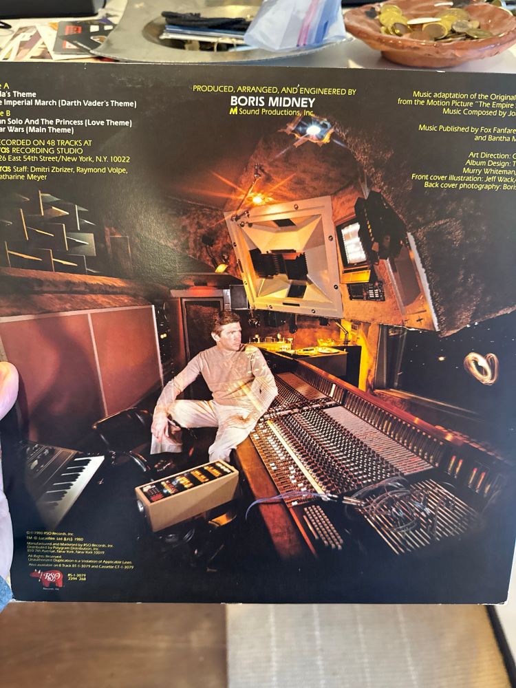 Back cover of an LP from 1980 of fairly bad contemporary covers of music from The Empire Strikes Back