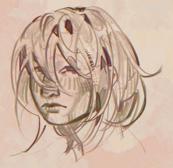 A drawing of Yashamaru from Naruto. He looks towards the viewer with a tired face. The colors are tones of sepia.