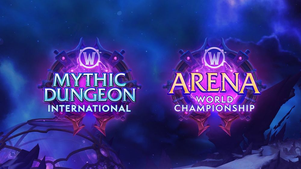 The Arena World Championship and Mythic Dungeon International Logos for The War Within Season 3.
