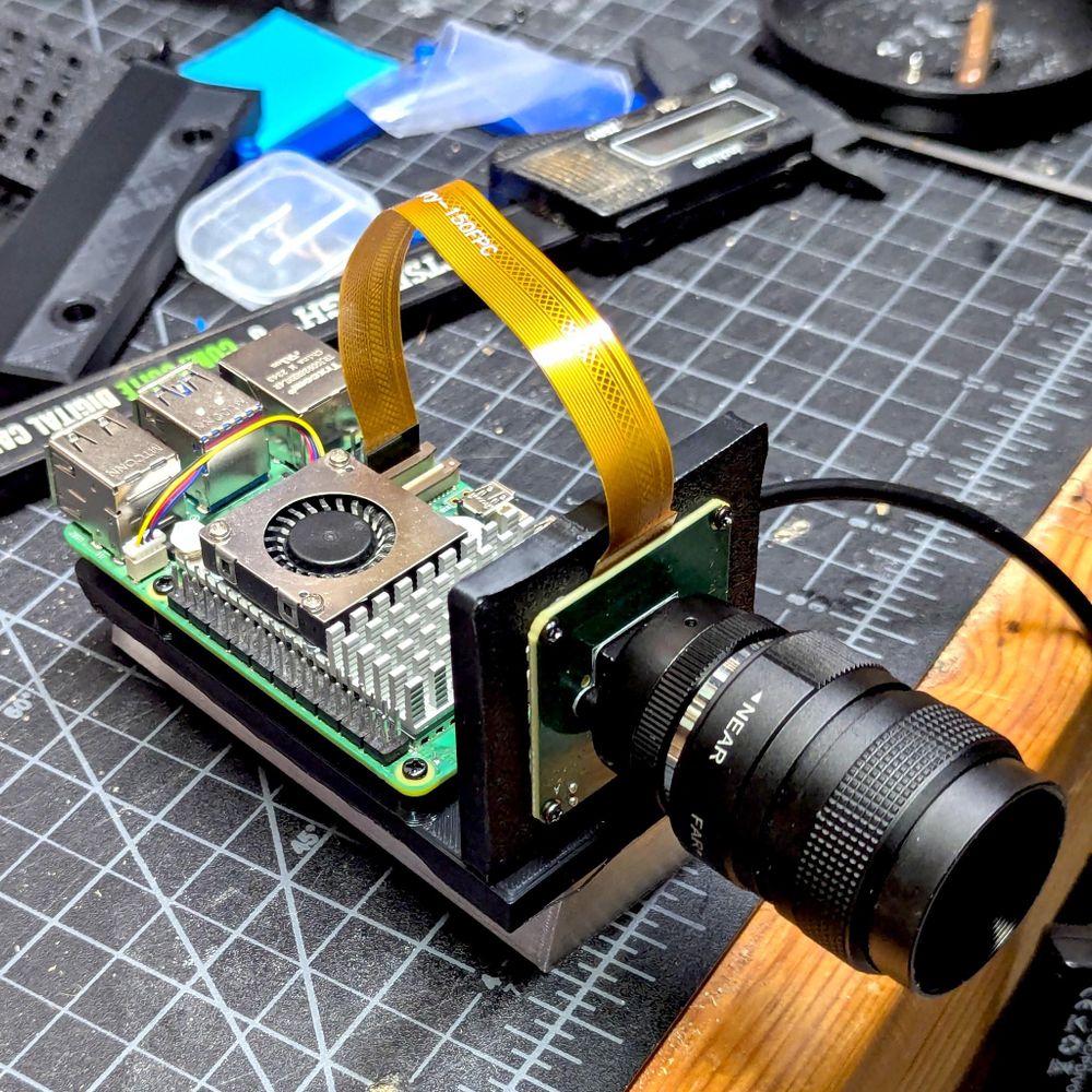 Raspberry Pi 5 based telescope finder, with an IMX296 based monochrome camera.  In 1/2 second (or maybe 1/4) it can acquire enough stars to do plate solving and figure out what direction the scope is facing.  