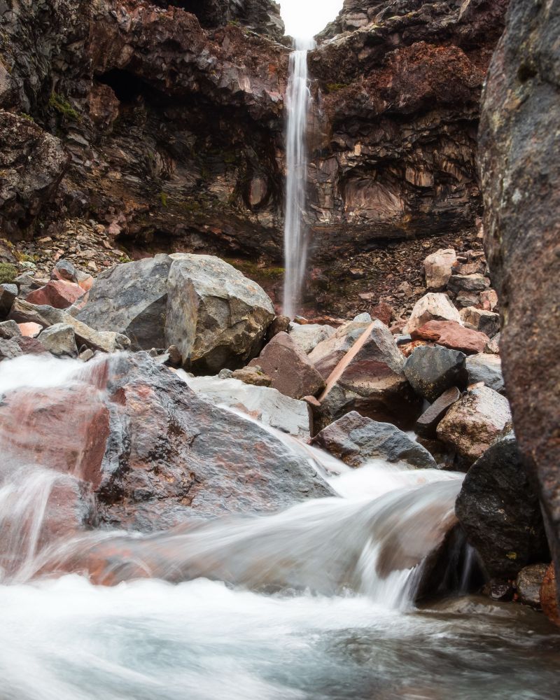 Unnamed waterfall from Mount Ruapehu, New Zealand.