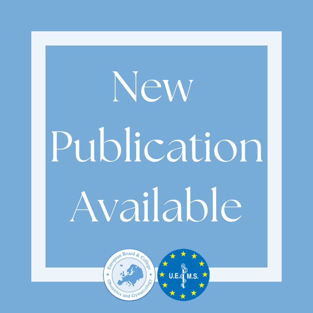 the EBCOG and UEMS logos with the text 'new publication available' on a blue background with white border