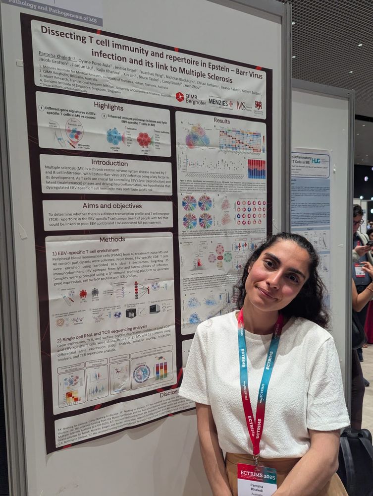 Panteha Khaledi of the MS Research Flagship at Menzies Institute for Medical Research in Tasmania, Australia presents her scientific poster at the 2025 ECTRIMS Congress in Barcelona, Spain.