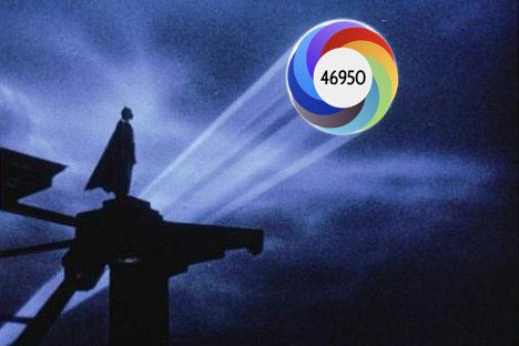 Altmetric badge in a bat symbol 