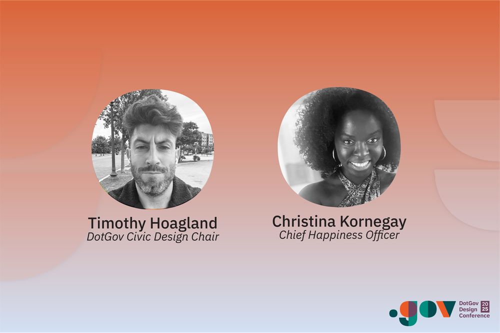 Graphic of the DotGov Volunteer Committee team. Includes various headshots of team members on a lightly colored background, and the DotGov logo.