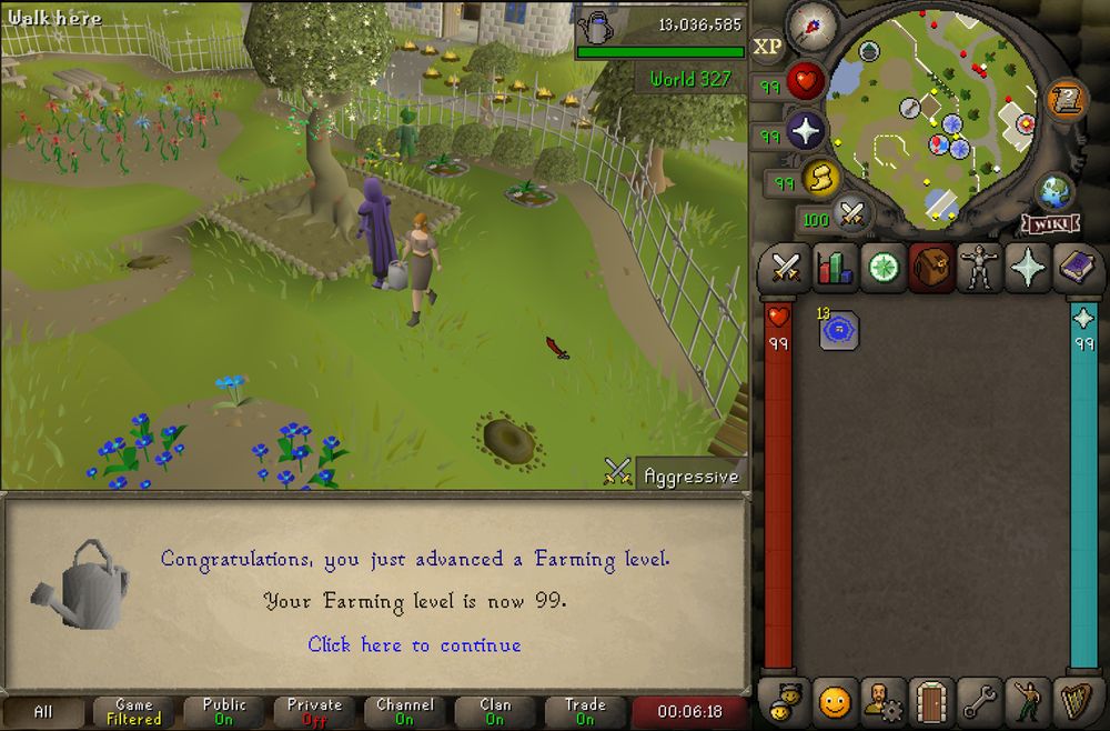 Vio's account "WildGuard" achieves level 99 Farming on Old School RuneScape