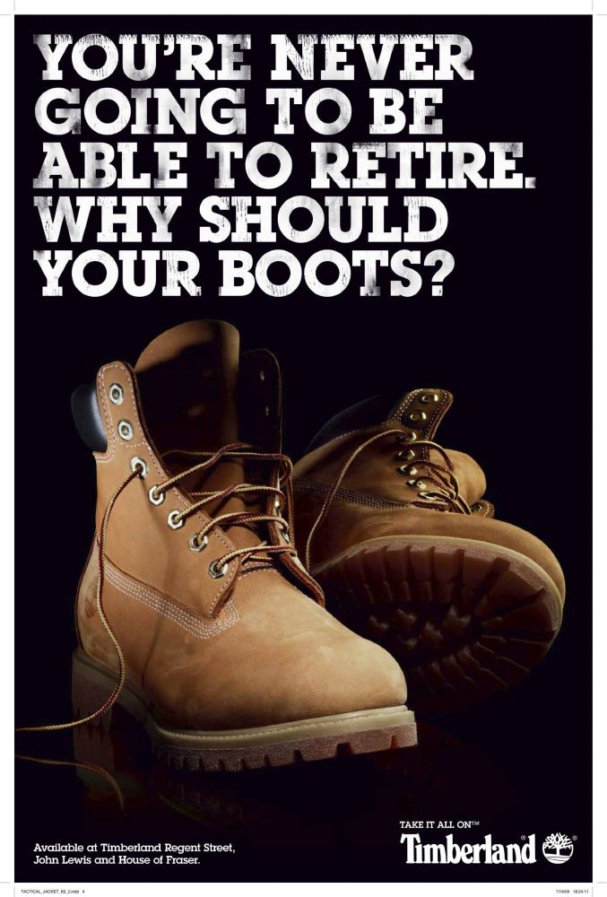 Ad for Timberland boots 
