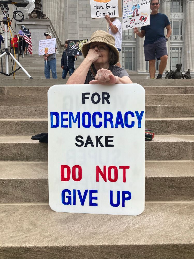 “For Democracy Sake, Do Not Give Up!” Sign
