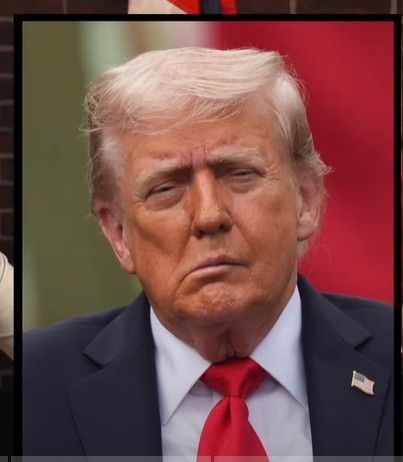 Trump with a drooping face