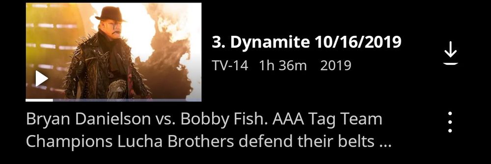 AEW Dynamite typo on Max.