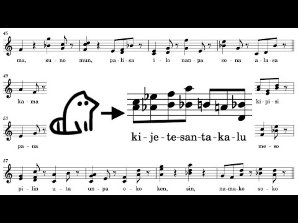 the tokirap but all the syllables are mapped to musical chords: toki pi kalama musi