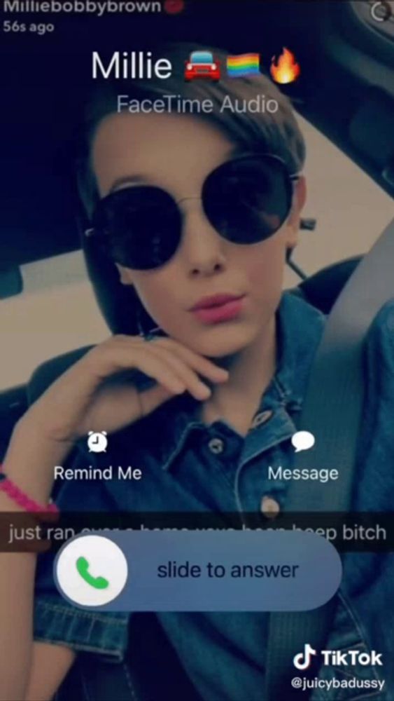 a screenshot of millie bobbybrown 's facetime audio app