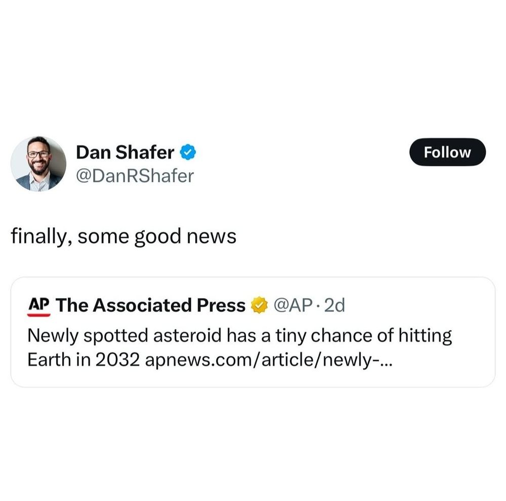 Finally some good news. Newly spotted asteroid has a tiny chance of hitting Earth in 2032.