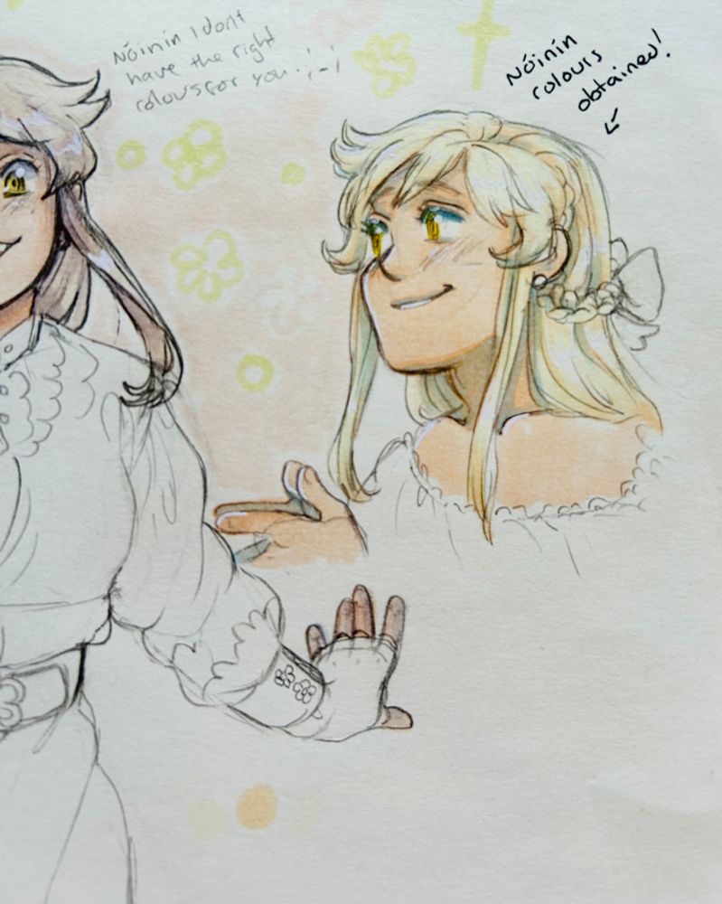 A quick sketch headshot of my oc Noinin with an updated colour palette 