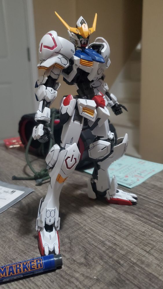 MG Gundam Barbatos kit, panel lined and assembled except for the backpack and equipment