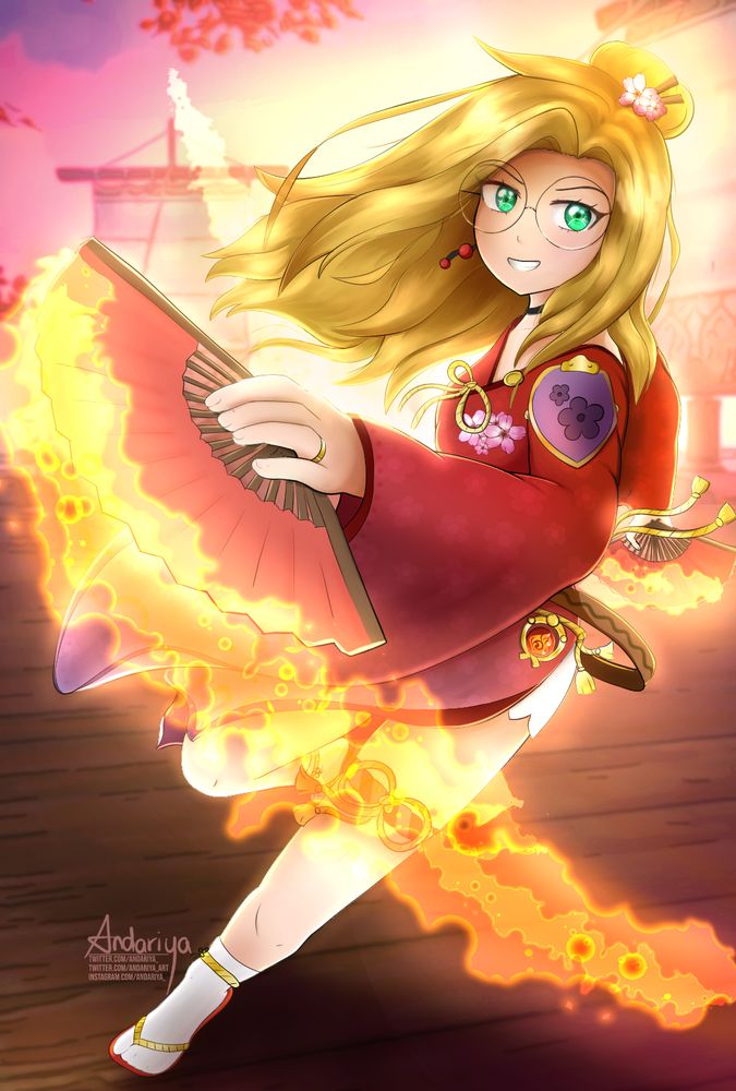 One of my first full non-chibi drawings (mid 2021-ish?). This was inspired by Genshin Impact - the background is an in game screenshot