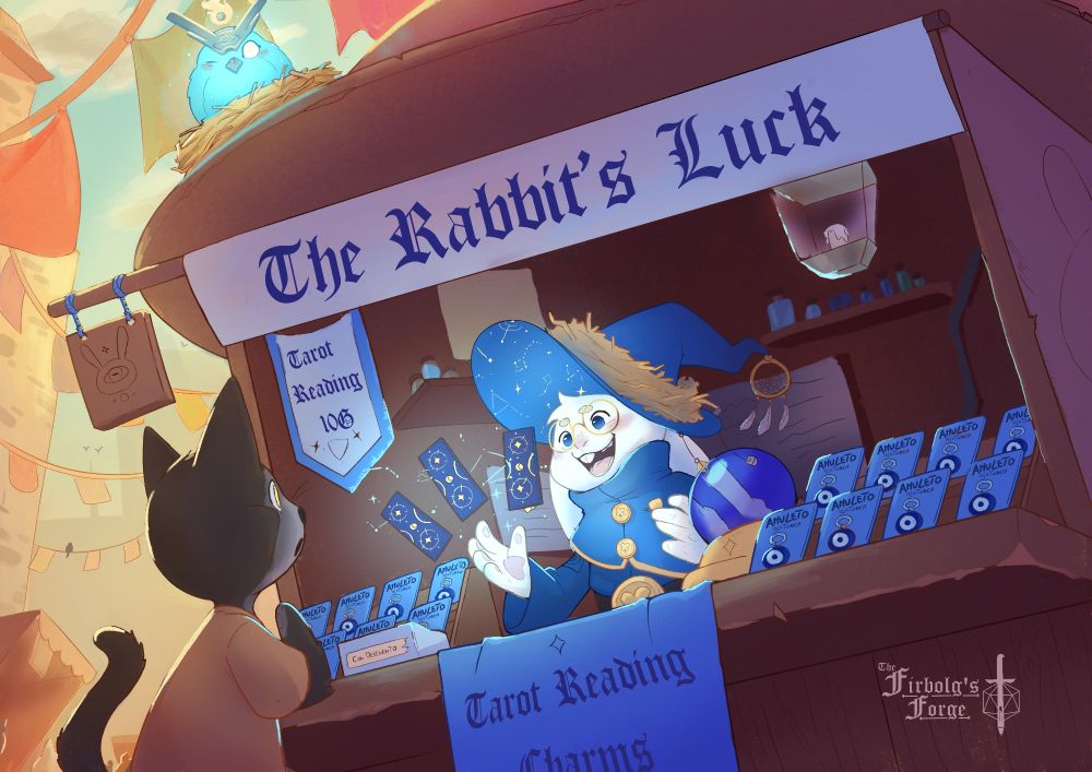 Es un conejo mago que es capaz de adivinar el futuro cercano de aquellos que se acerquen. Cuando hace una mala adivinacion, te aconseja comprar alguna de sus joyas mágicas para que tengas suerte. Es bastante diestro dando suerte a los demás, por lo que decidió ayudar a gente de todo el país con su fantástico poder.