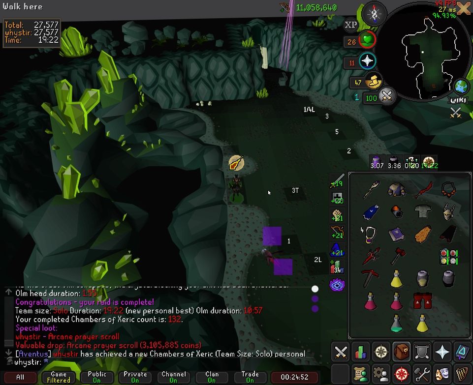 dumb idiot girl gets 19:22 solo cox pb and her third arcane while using a glory for mage and a torture with her bofa for head phase because dumb and idiot and also girl