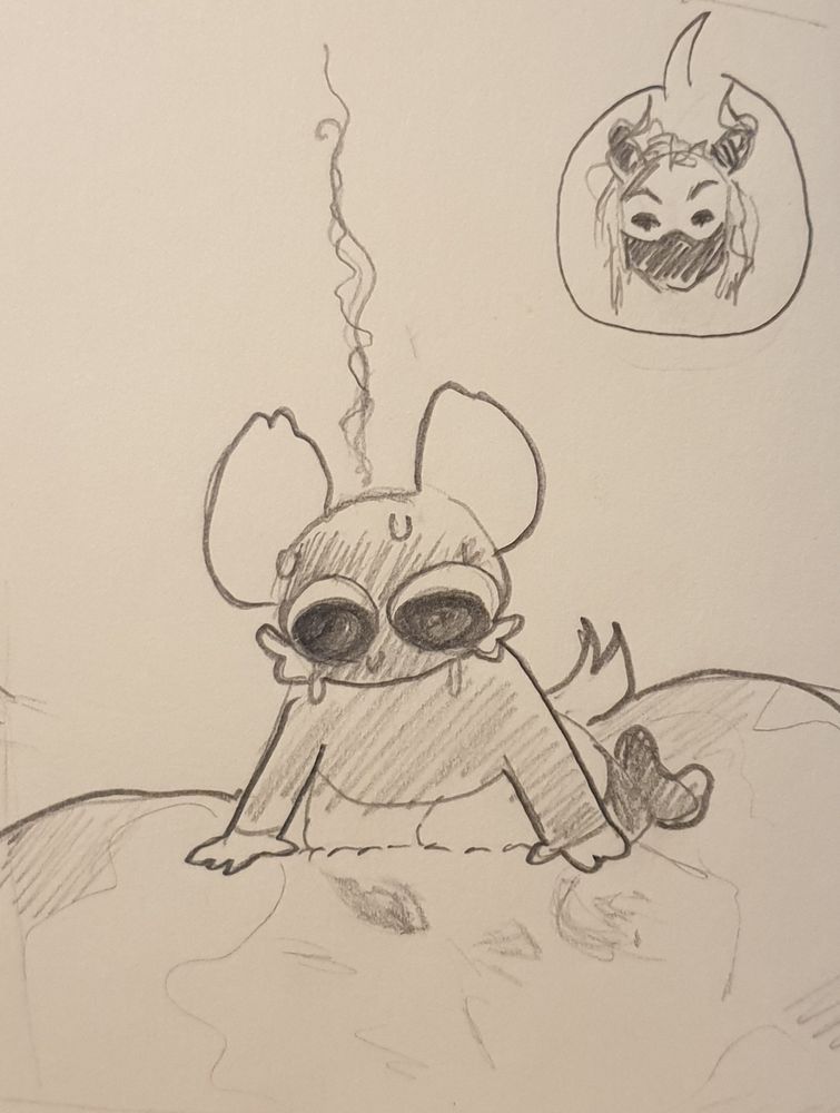 Brelly on Aurmael's anime girl underwear clad bulge. Her cheeks are so warm her head is steaming 