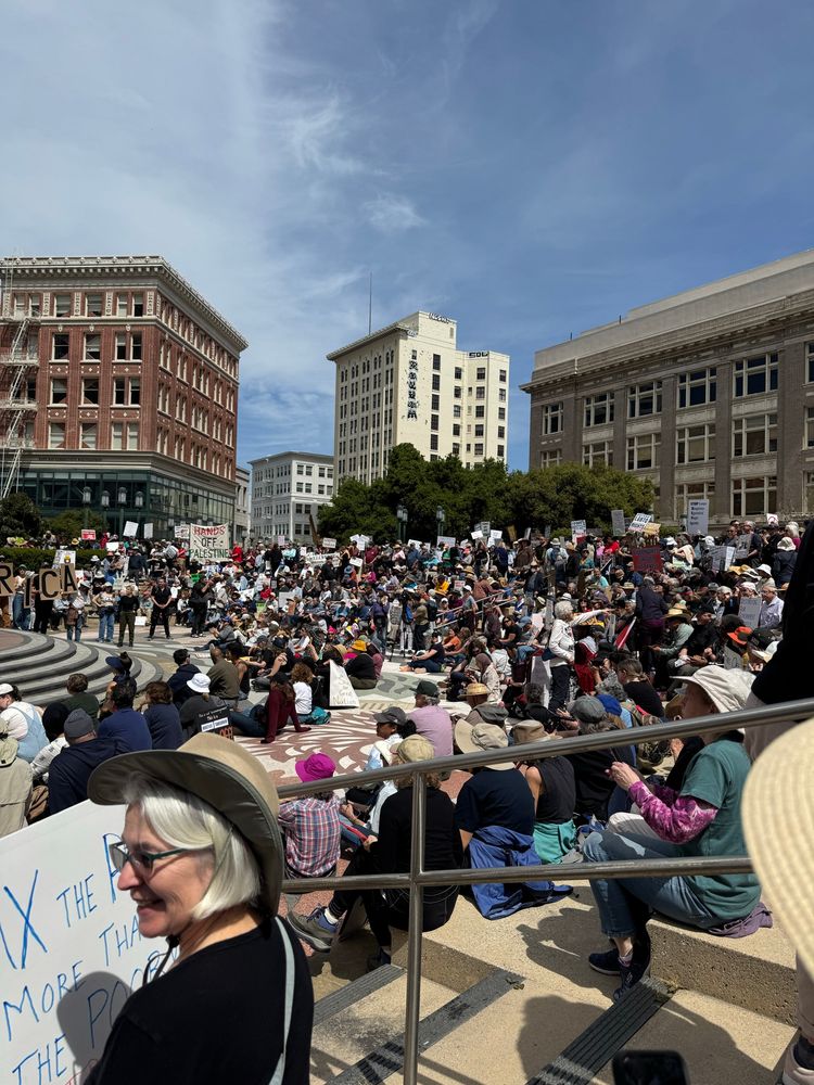 Crowd at Oscar Grant Plaza, Oakland. 