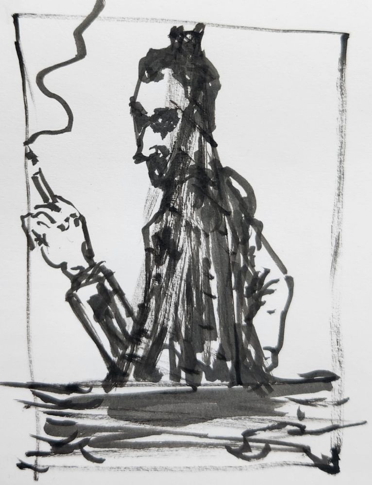 A man smoking 