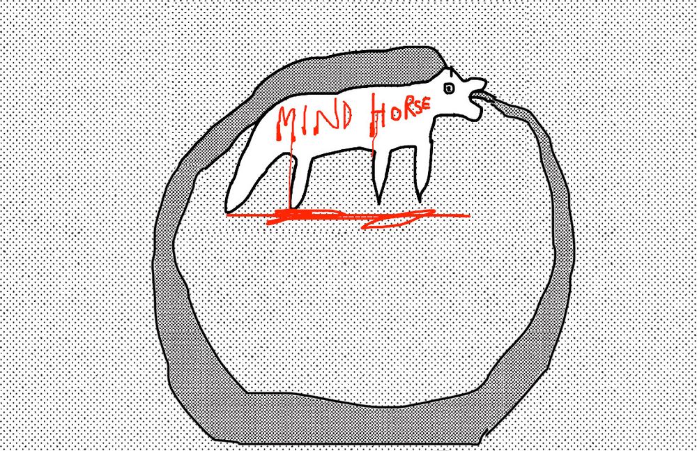 mind horse as an ouroborus (the mane is touching the tongue)