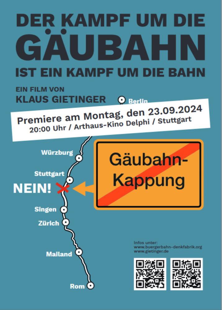 Filmpremiere "Der Kampf um die Gäubahn ist ein Kampf um die Bahn" - Ein Film von Klaus Gietinger | Eintopf Stuttgart