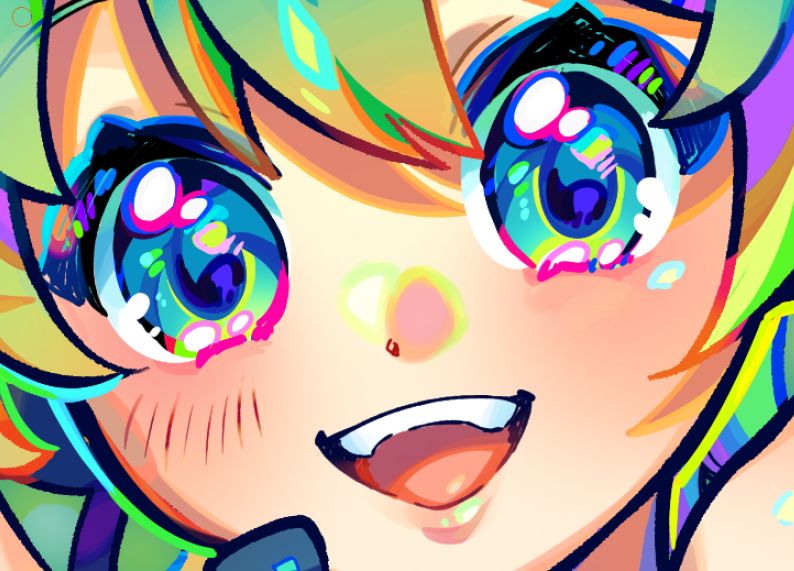 a zoomed in screenshot of a drawing of hatsune miku